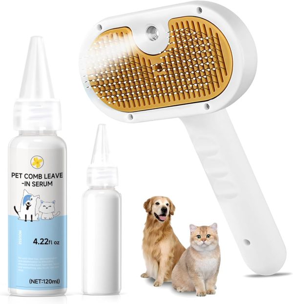 Pet Steam Brush: 3-in-1 Spray Comb for Pets