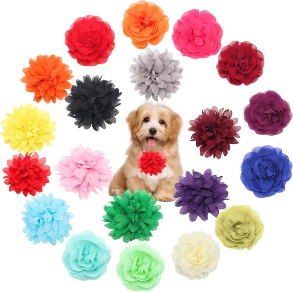 Multi-Color Dog Flower Collar Accessories, 20Pcs