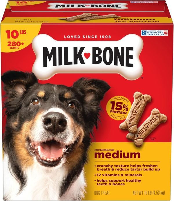 Milk-Bone Dog Biscuits for Medium Dogs, 10 lb