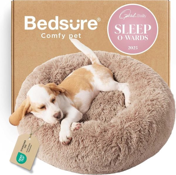 Bedsure Calming Donut Washable Dog Bed, 23"
