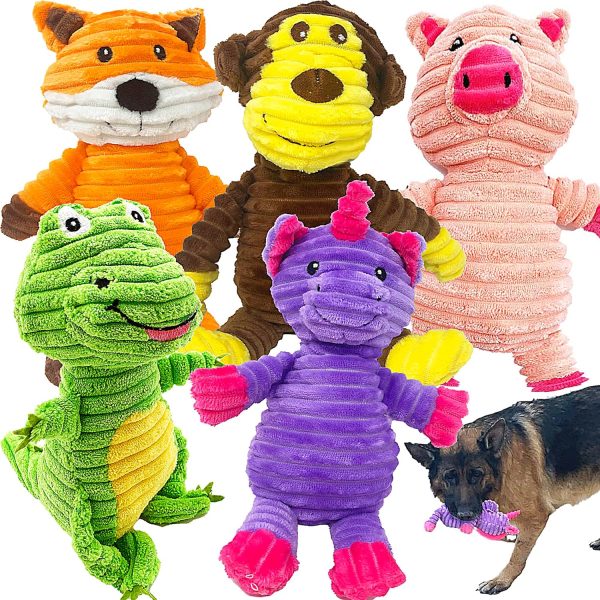 Jalousie Corduroy Squeak Toy Bundle for Dogs